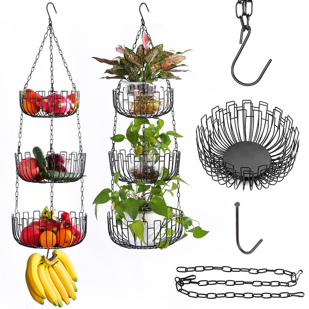001-ZJD-SB1 3-Layer Hanging Basket Potted Plant Vegetable Fruit Basket (BPA-free, No FDA Certificate) 001-ZJD-SB1 3-Layer Hanging Basket Potted Plant Vegetable Fruit Basket (BPA-free, No FDA Certificate)